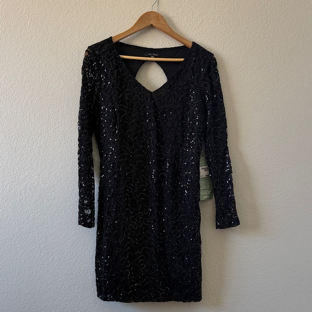 Blu Sage Elegant Black Sequin Dress